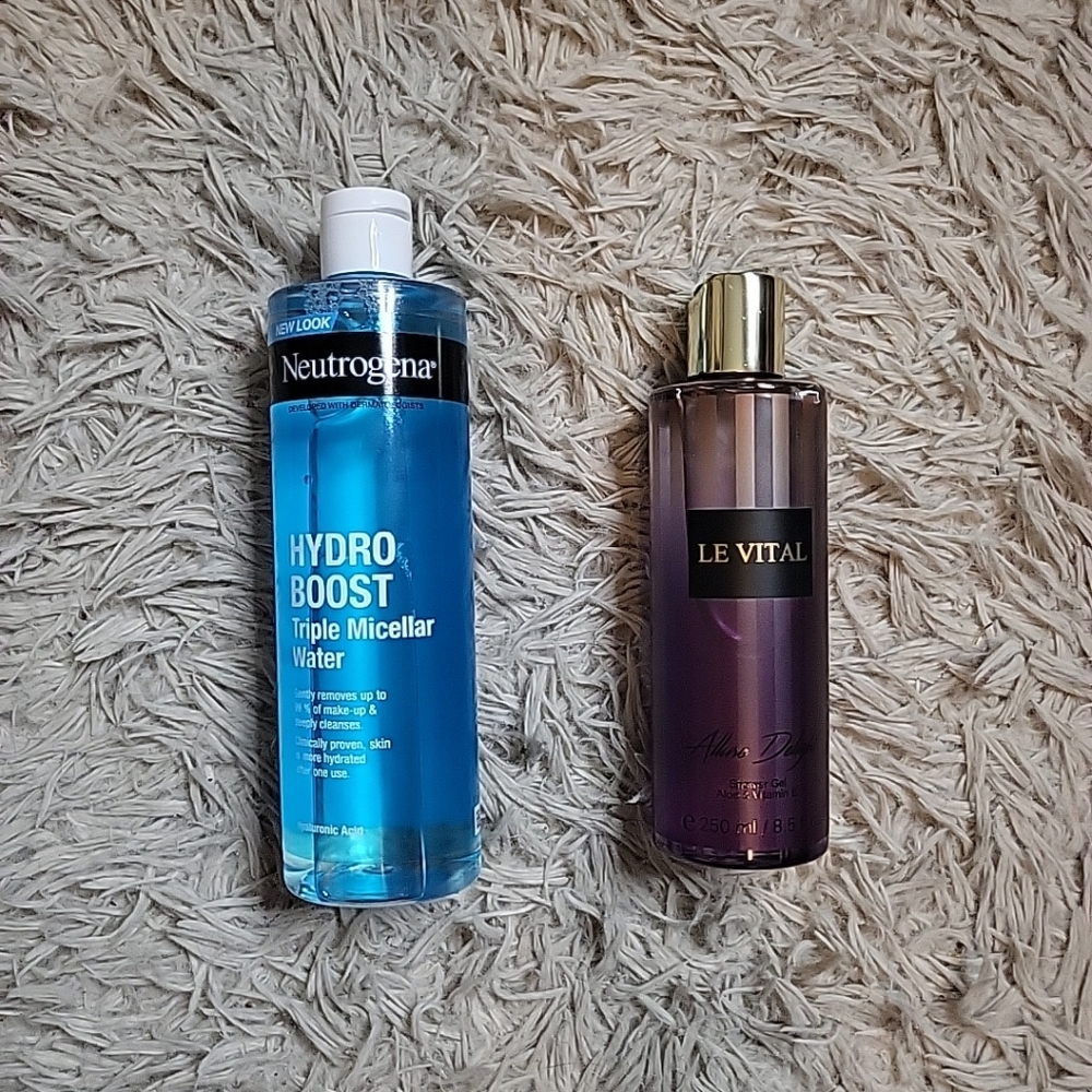 Neutrogena Hydro Boost Triple Micellar Water and Le Vital Allure Delight Shower